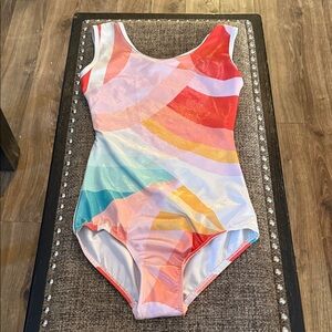 Colorful Striped Gymnastics Leotard